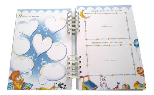 Imagem 9 de 10 de Álbum Livro Diário Bebê Meninos Personalizado Balões Caixa