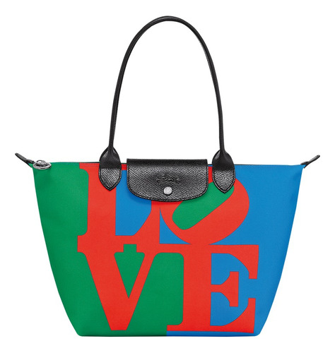 Longchamp X Robert Indiana Bolsa Tote M Original, Roja