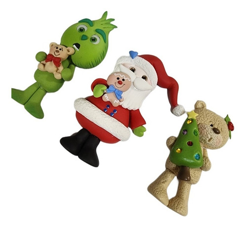 Imanes De Grinch, Santa Y Oso Arbol Navidad Para Refri 3