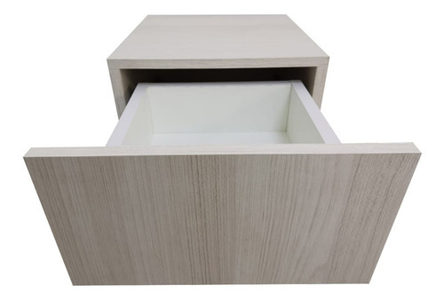 Imagen 2 de 8 de Repisa Flotante Moderna Buro Con Cajón Color Teca Ártico