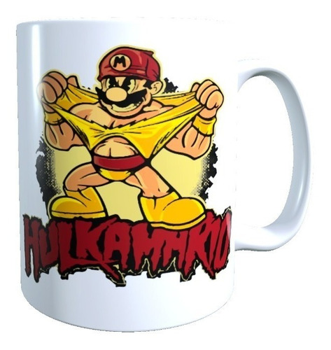 Taza Super Mario Version Hulk Hogan Luchador