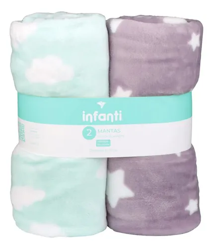 Pack Dos Mantas Fleece Polar Infanti Verde/gris
