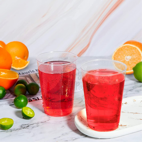 100 Vasos De Plástico Transparentes Reutilizables, Elegantes