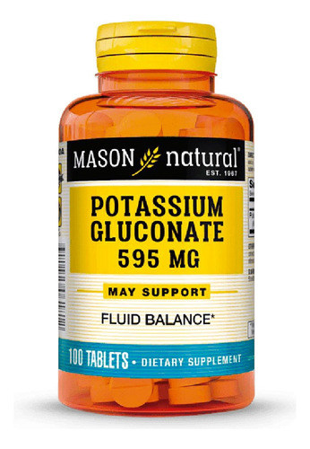 Gluconato De Potasio 595mg Mejora Salud Cardiaca 100tabletas