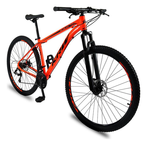 Bicicleta Aro 29 Krw Alumínio 24 Vel Freio A Disco Suspensão Dianteira X42 Cor Laranja/Preto Tamanho do quadro 17