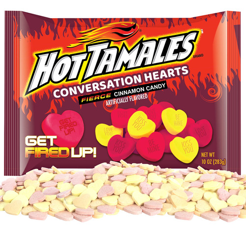 Hot Tamales Conversation Hearts - Caramelos Feroces Con Sabo