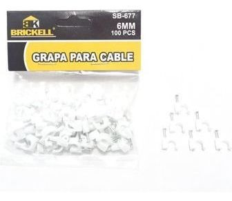Grapa Para Cable 6mm 100pcs Brickell Mayor Y Detal