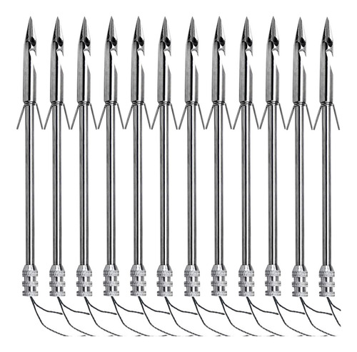 12 Dardos De Pesca De Acero Inoxidable 14cm Para Tirachinas