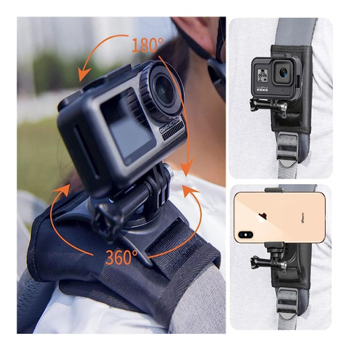 Soporte Mochila Y Hombro Compatible Camaras De Acción Gopro