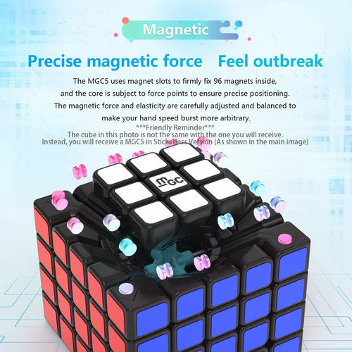 Cubo De Velocidad Magnético 5x5 Sin Calcomanías 62 Mm