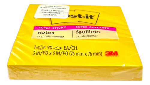Notas Adhesivas 3m Post It Super Sticky Colores Surtidos 90h