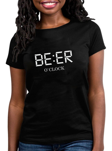 Remera Negra Beer Cerveza Algodón Premium Hombre Mujer Niños