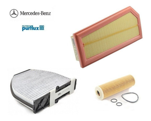 Kit Filtros Ar / Oleo / Cabine Mercedes C250 1.8 16v Cgi 12/