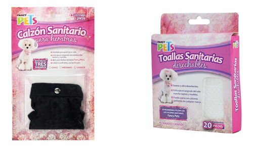 Combo Calzon + Toallitas Sanitarias Gde Para Perrita En Celo