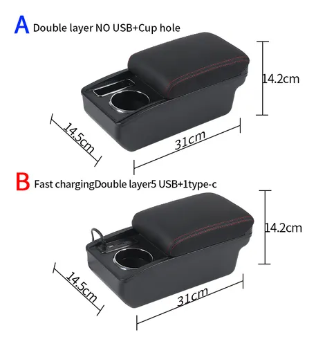 Caja De Reposabrazos Para Opel Corsa D Con Portavasos Y Dobl