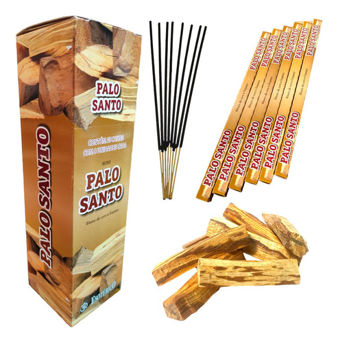 Kit 48 Varetas De Incenso Palo Santo Cura E Limpeza Espirito