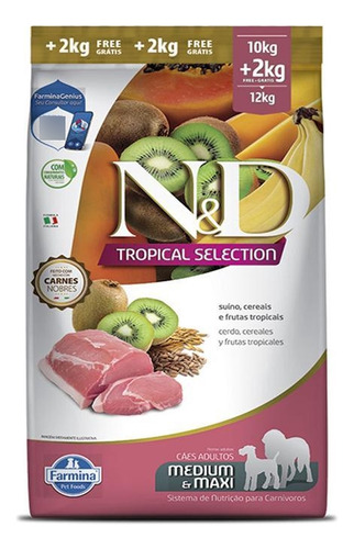 Ração Seca N&d Tropical Selection Suíno, Cereais E Frutas