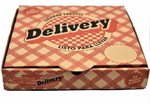 Caja Pizza Delivery 50 Unidades. 32x32x4,5 Cms.