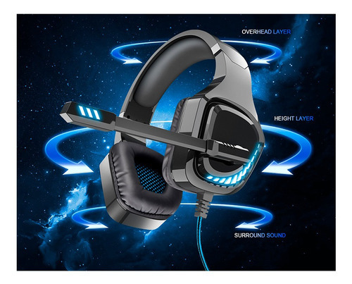 Audífonos Gamer Ovleng Gt97 Usb Jack 3.5mm Ps4 Pc Móvil Color Negro