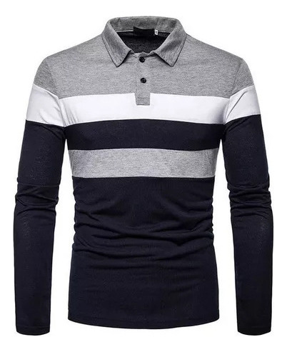 Camisas Polo Con Cuello De Solapa Y Manga Larga Para Hombre