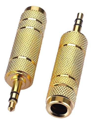 2 Adaptador P10 / P2 Stereo Gold Violão Microfone Fones