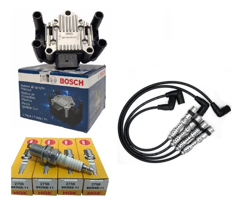 Kit Bosch Bobina + Cables Mahle + Bujias Ngk Gol Trend