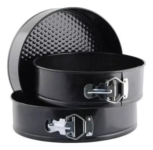 Set De Moldes Para Torta Mtl X3 Piezas Desmontables Antiadherentes Cocina Horno Repostería Profesional Pastelería Moldes Redondos Alta Calidad Fácil Limpieza Cierre Metálico