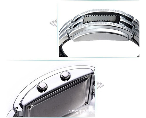 - Reloj Electrónico Binario Con Luz Led Azul For Hombre