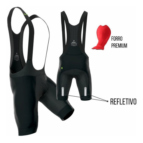 Imagem 2 de 9 de Bretelle Premium Forro Premium Ert Preto Liso 10 Horas Pedal