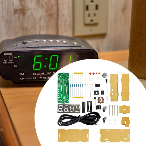 Diy Digital Clock Kit Diy Projetos De Solda Data Azul
