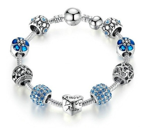 Pulseras De Plata Mujer Con Encantos Chapa Plata Fina 925