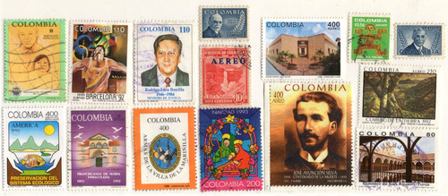 Colombia 15 Estampillas 1953 - 1996 Temas Variados