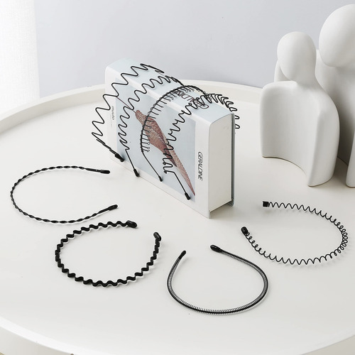 8 Diademas De Metal Para El Pelo, Diadema Ondulada Unisex, C