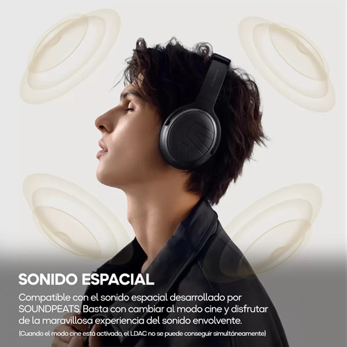 Auriculares Bluetooth Over-ear Space Pro Soundpeats Negro