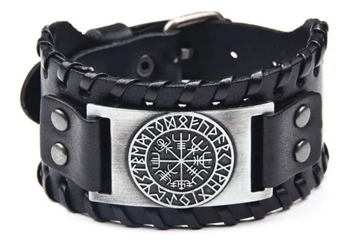 comprar Esclava Pulsera Brazalete Vikingo Cuero Nórdico Hombre