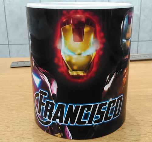 Taza Iron Man Con Tu Nombre, Taza Personalizada, Regalo.