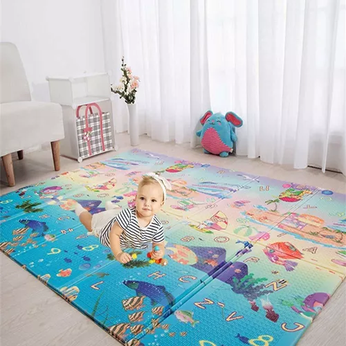  Alfombra de juego plegable para bebé, espuma XPE para gimnasio  y juego con materiales no tóxicos, tamaño extra grande 79 x 59 pulgadas :  Bebés