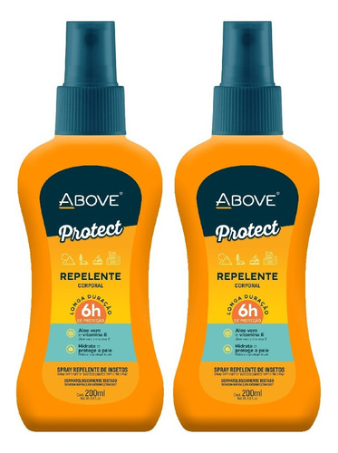 Kit 2 Repelente Spray 6h Proteção Contra Insetos 200ml Above