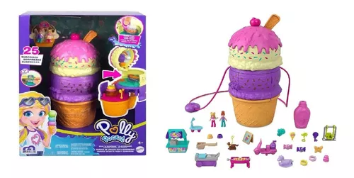 Boneca Polly Pocket Parque Infantil Roda E Surpresa Sorvete