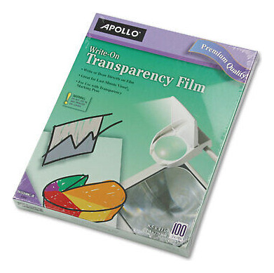 Apollo Audio Visual Write-on Transparency Film 8.5 X 11  Vvc