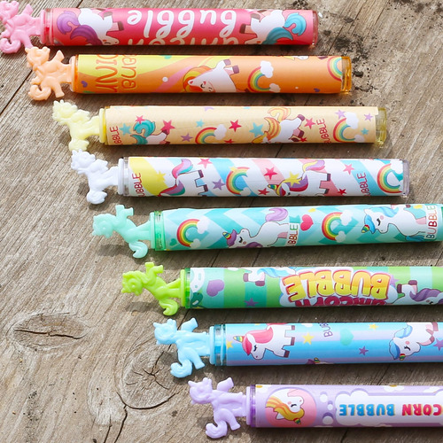 Burbuja Para Recuerdos De Fiesta Unicornio, 32 Mini Varitas,