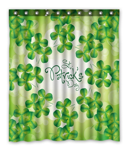 Custom Clover Happy St Patrick 's Day Fondo Verde Cortina 60