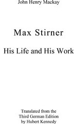 Libro Max Stirner : His Life And His Work -             ...