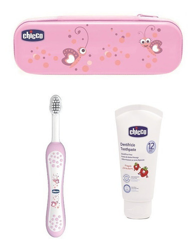 Imagen 2 de 5 de Set de higiene oral cepillo y pasta dental 12m+ Chicco