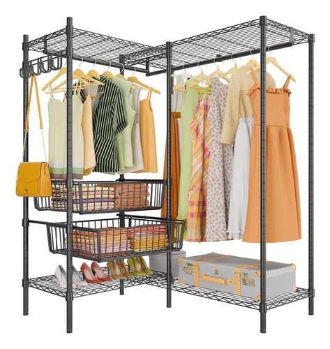 Vipek L9 L Shape Garment Rack Heavy Duty Clothing Rack Con 4