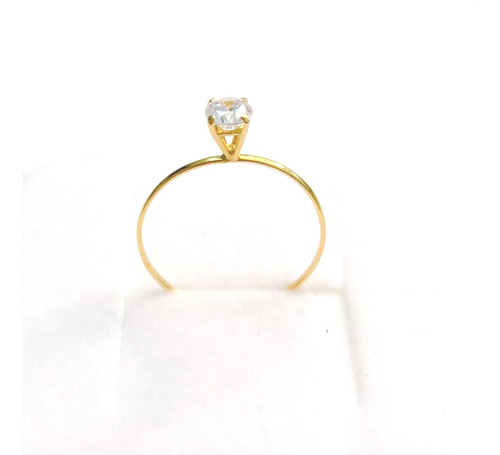 Imagem 5 de 8 de Anel Solitário Ouro 18k Pedra 4mm Branca Linha Economic Full