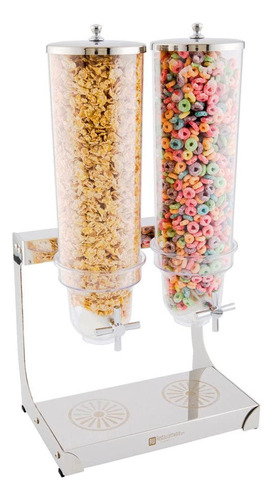 Restaurantware Cereal Dispenser, Two Compartments, Stainless