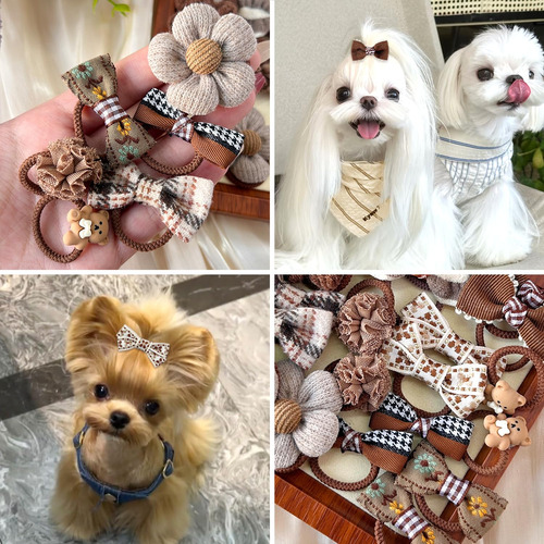 Lazos Para El Pelo De Perros Pequeños Hechos A Mano 30 Unida Dog Hair Bows Colorful Nombre Del Diseño