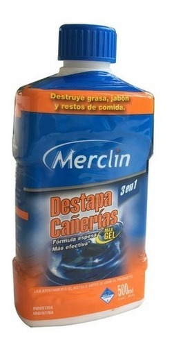 Destapa Cañeria Concentrado En Gel 1lt Merclin 3 En 1