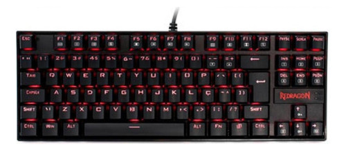 Teclado Gamer Redragon Kumara K552 Qwerty Español Latinoamérica Color Negro Con Luz Rgb Negro Español Latinoamérica